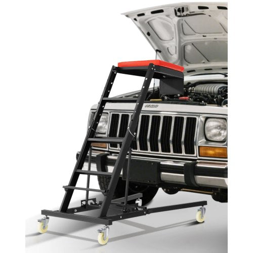VEVOR Automotive Top Creeper, Engine Creeper 42.5"-64.8", 400 LBS Capacity High Top Creeper, 4 Swivel Caster Wheels, Padded Deck,  Creeper for Home Garage, Workshop Repair Maintenance