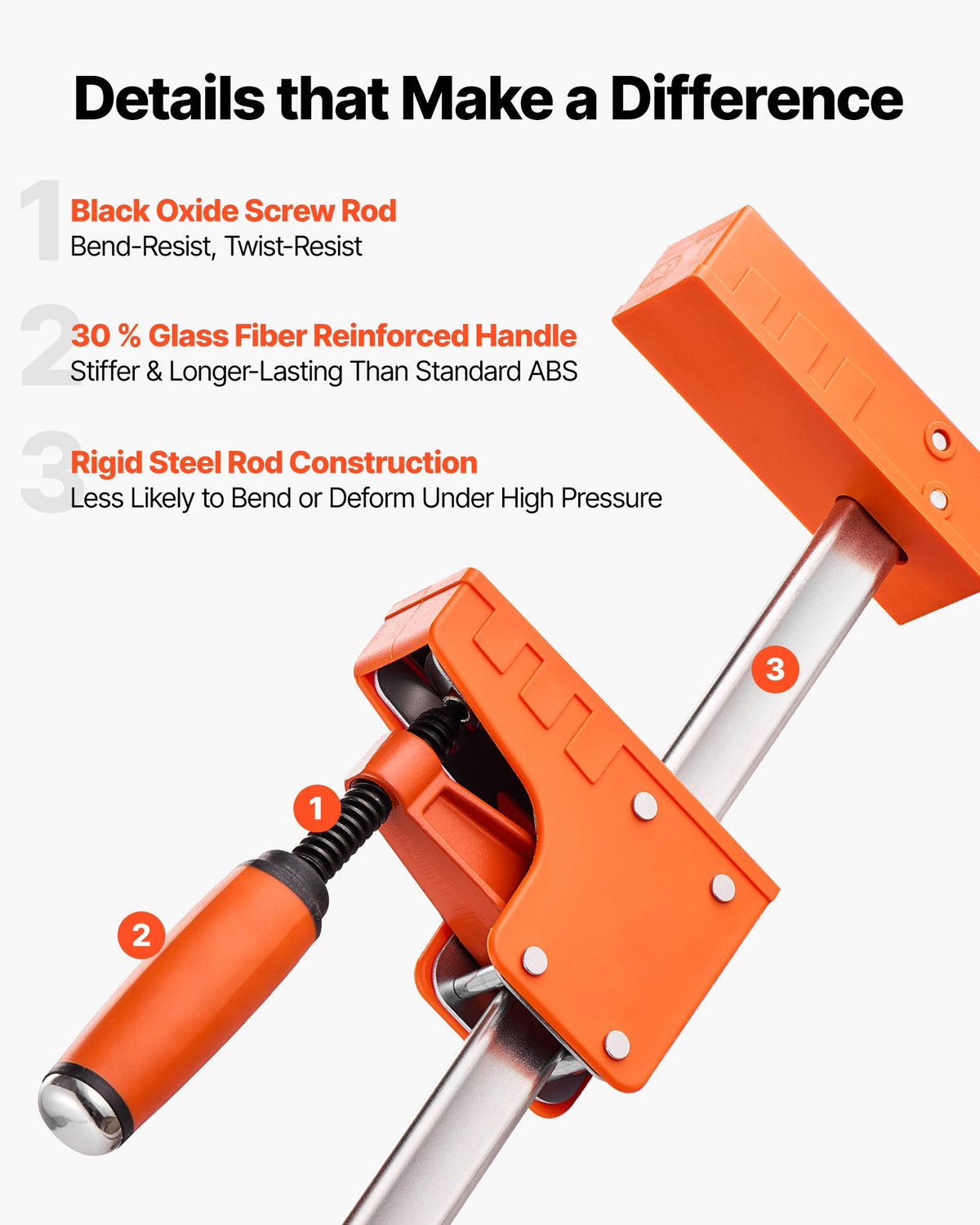 VEVOR Bar Clamps for Woodworking, 2-Pack 127 cm Parallel Clamp Set, F Clamp with 499 kg Load Limit, Even Pressure, High-strength Plastic and Carbon Steel, Wood clamps for Woodworking Metal Working