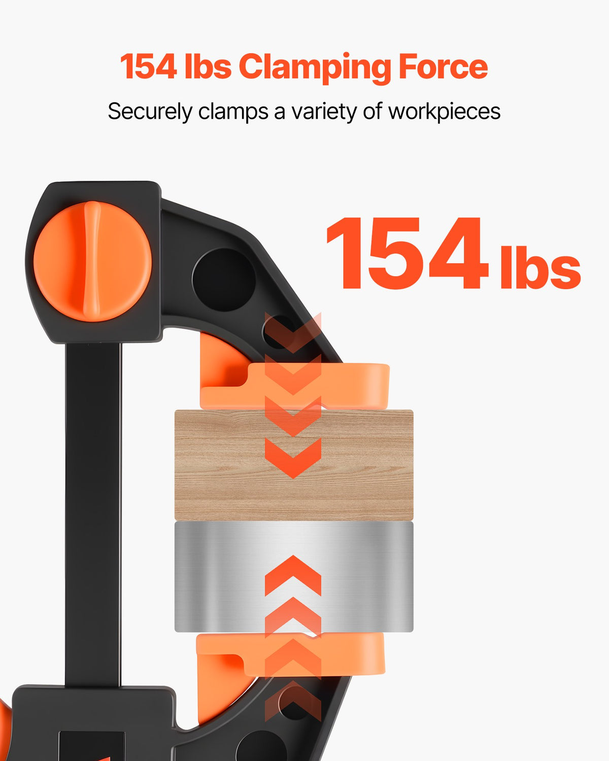 VEVOR Bar Clamps for Woodworking, 8-Pack, 15.24 cm and 30.48 cm, with Spring Clamps, One-Handed Clamp/Spreader, 70 kg Load Limit, Quick Release, Self-Locking Design, for Wood Working and Metal Working