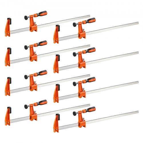 VEVOR Bar Clamps for Woodworking, 8-Pack, 60.96 cm Opening F Clamps, 272 kg Load Limit, with Plastic Pad and Self-Locking Design, Premium Cast Iron and Carbon Steel, for Wood Working and Metal Working
