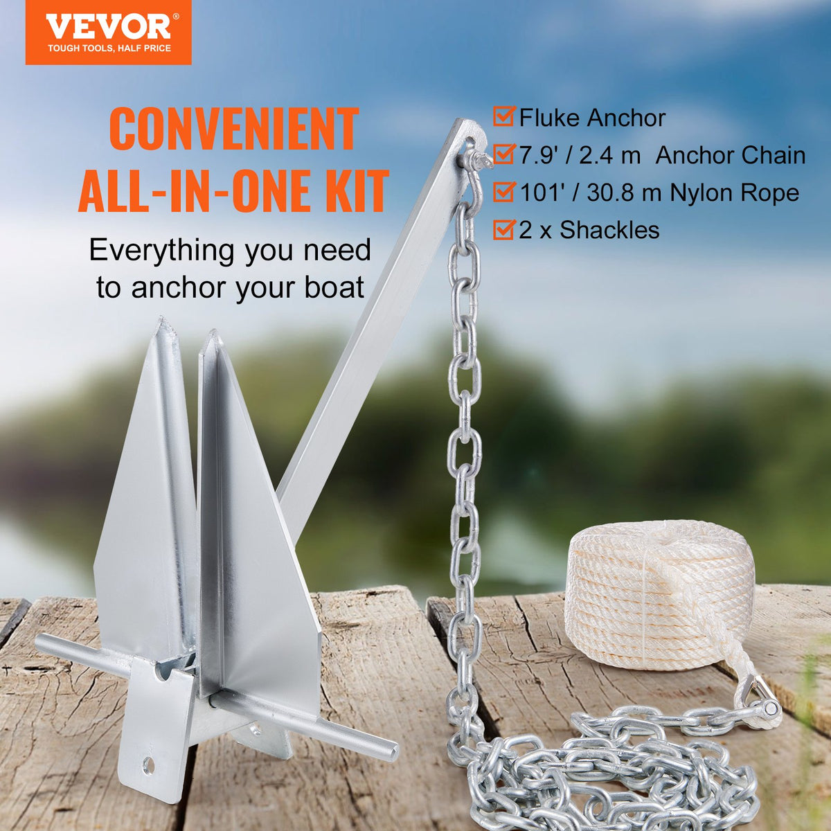 VEVOR Fluke Style Anchor Kit