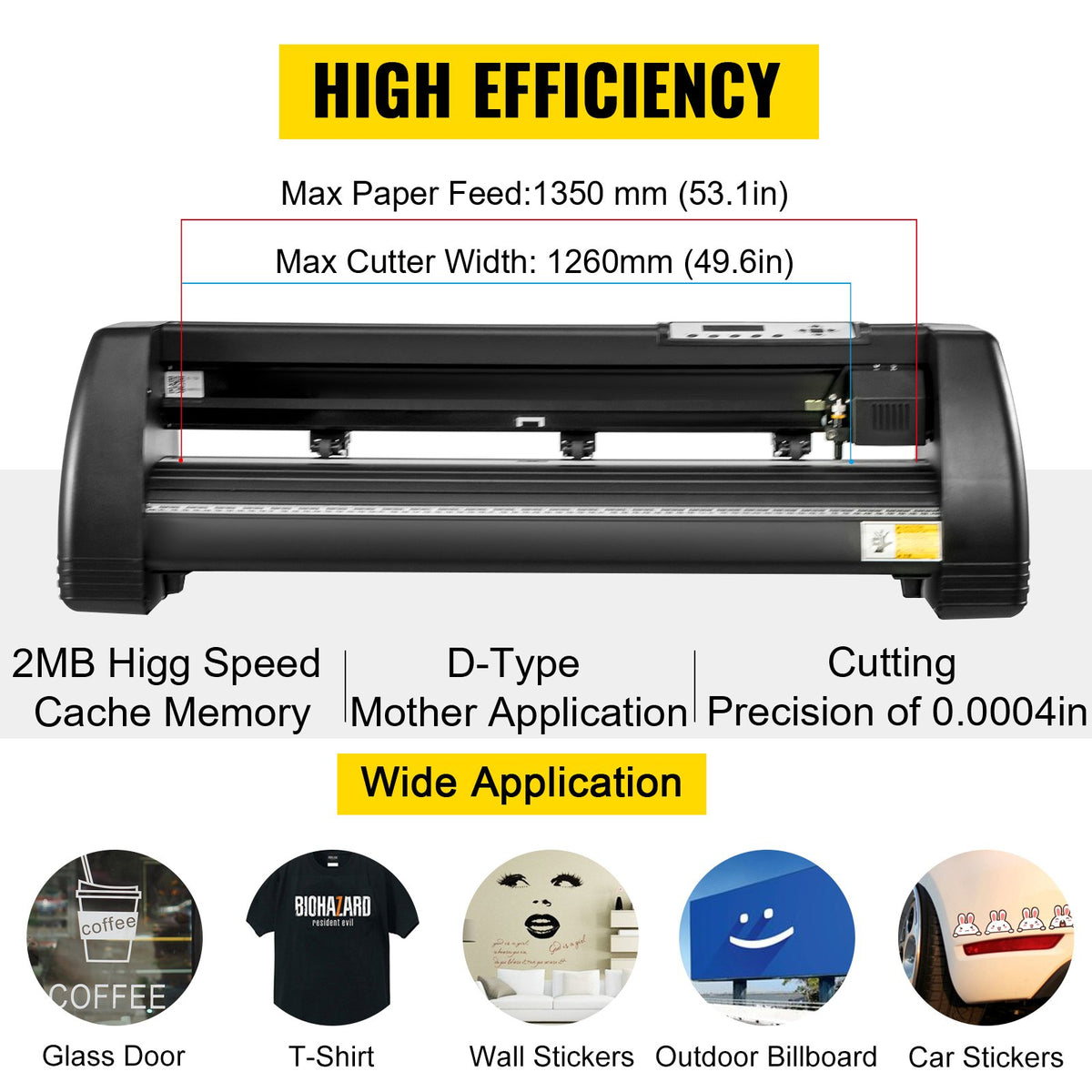 VEVOR 5 in 1 Digital 15"x12" Heat Press&53" Vinyl Cutter w/ Signmaster Software