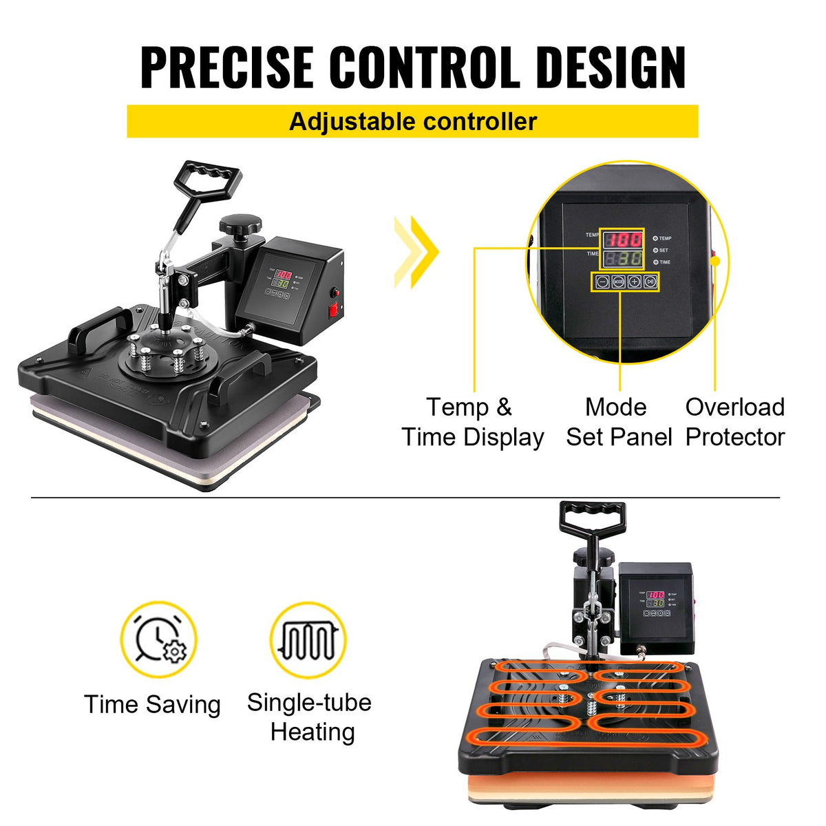 VEVOR 5 in 1 Digital 15"x12" Heat Press&53" Vinyl Cutter w/ Signmaster Software