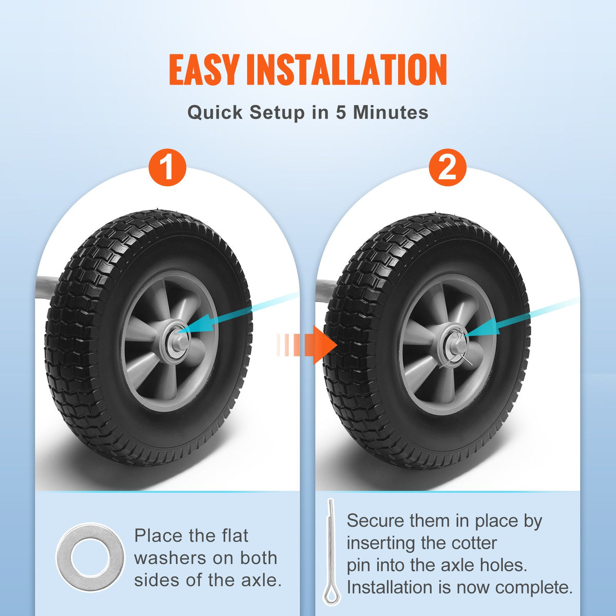VEVOR Solid PU Run-Flat Tire Wheel