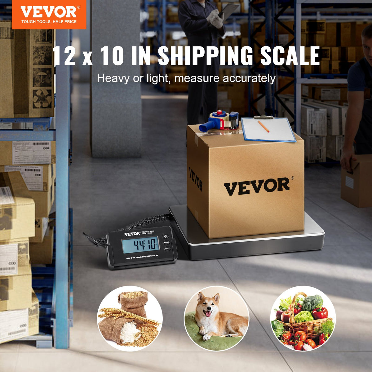 VEVOR Shipping Scale Digital Postal Scale 199.6 kg x 48 g