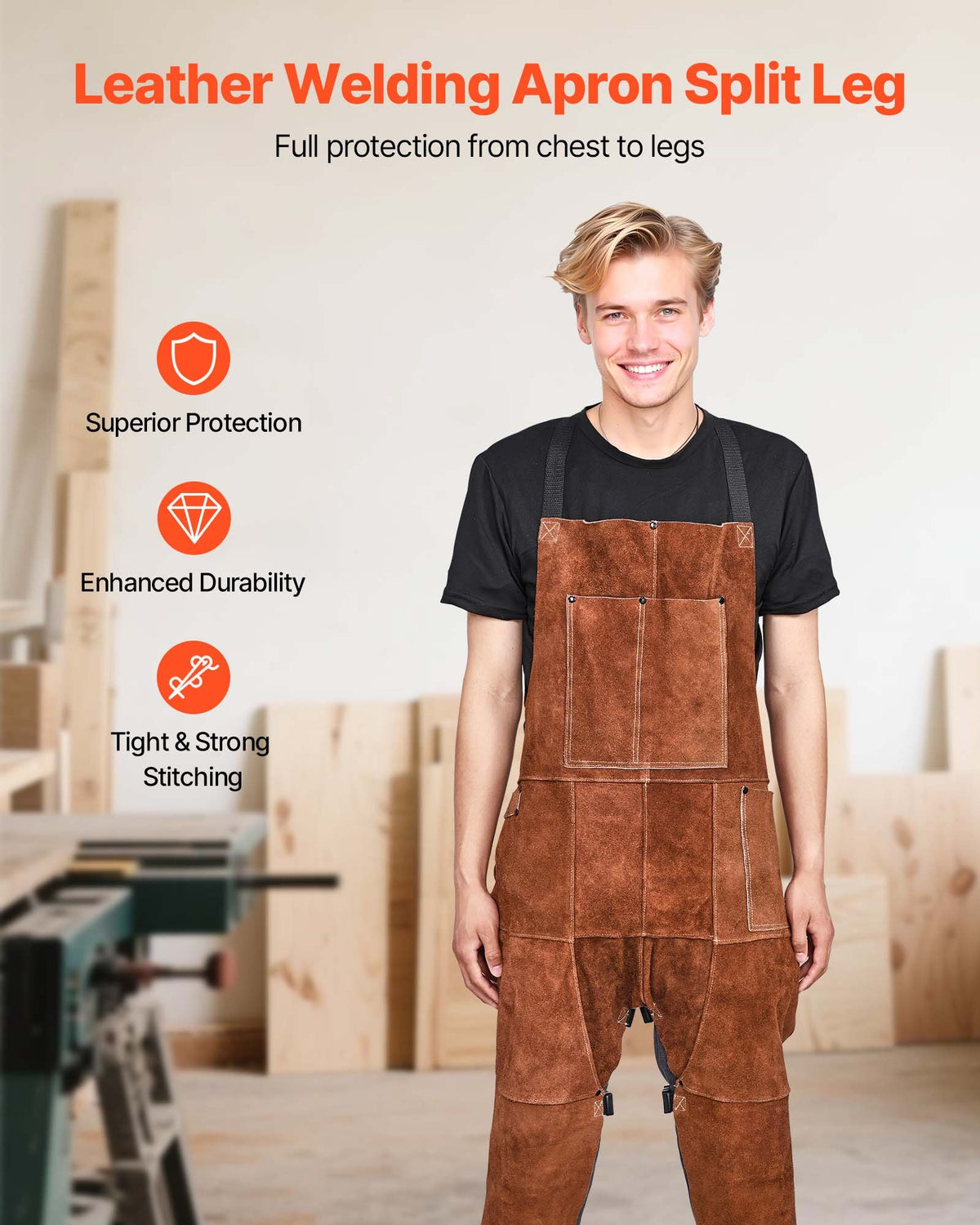 VEVOR Leather Welding Apron Split Leg