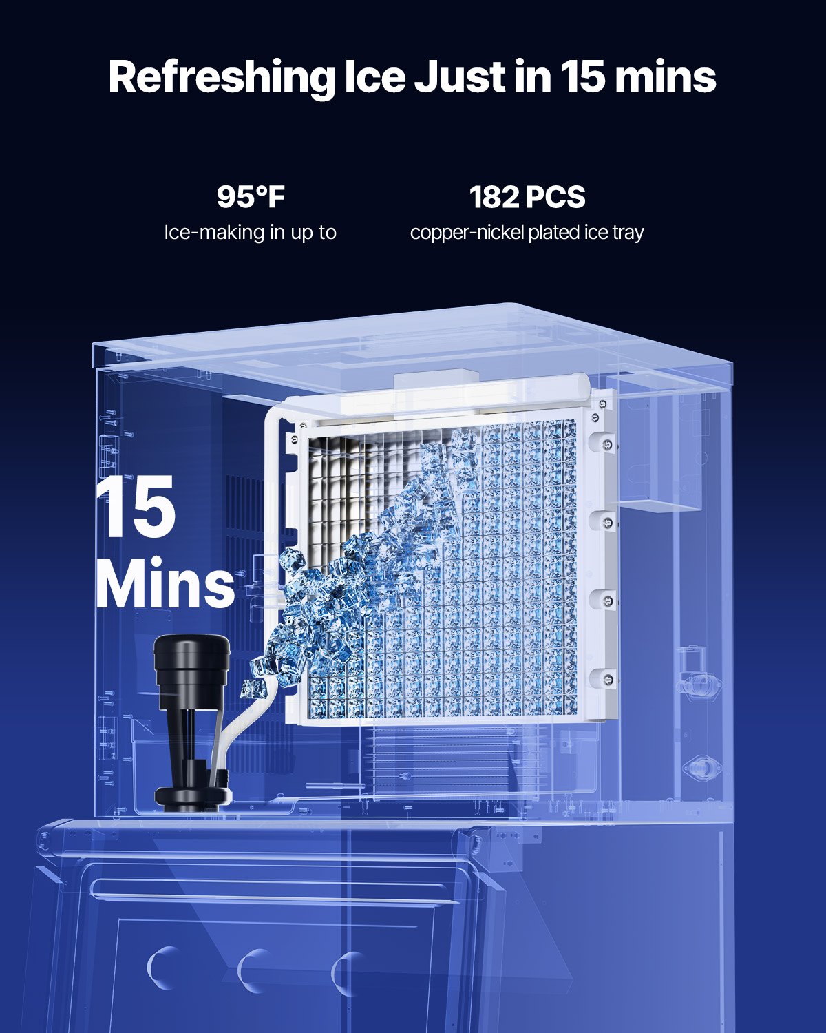 VEVOR Commercial Ice Maker Machine 450 lbs/Day, 22 Inch Stainless Steel Industrial Ice Machine, Self-Cleaning and Scheduled Ice Making, Modular Ice Cube Machine for Restaurant Hotel - Head Only