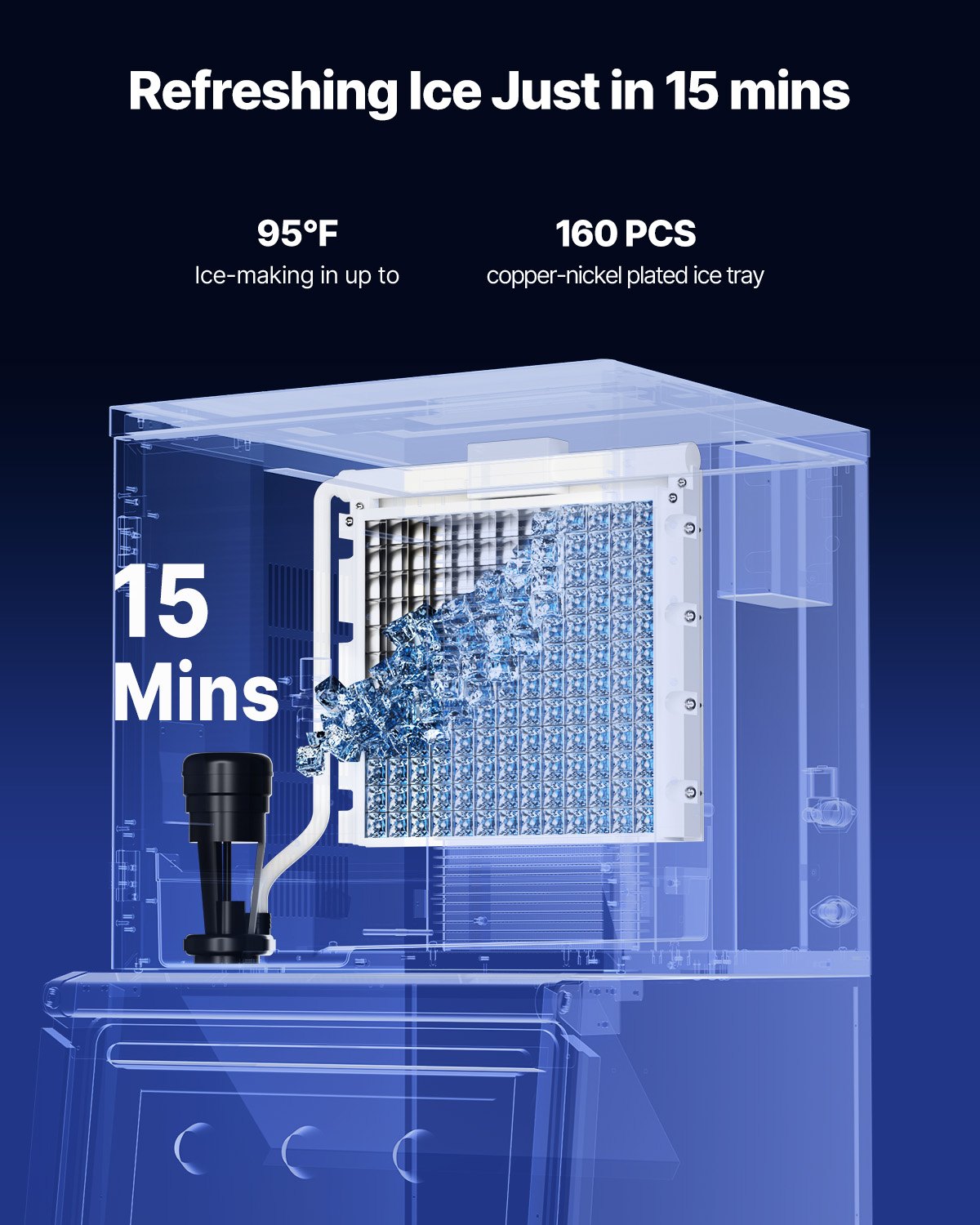 VEVOR Commercial Ice Maker Machine - Head, 181.4 kg/Day Stainless Steel Ice Machine with Self-Cleaning, Scheduled Ice-Making, Adjustable Thickness, Ideal for Restaurant Bar Cafe Hotel - Head Only