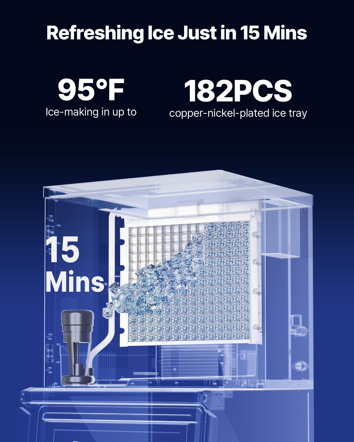 VEVOR Commercial Ice Maker Machine - Head, 204 kg/Day Stainless Steel Ice Machine with Scheduled Ice-Making, Self-Cleaning, Adjustable Thickness, Ideal for Restaurant Bar Cafe Hotel - Head Only