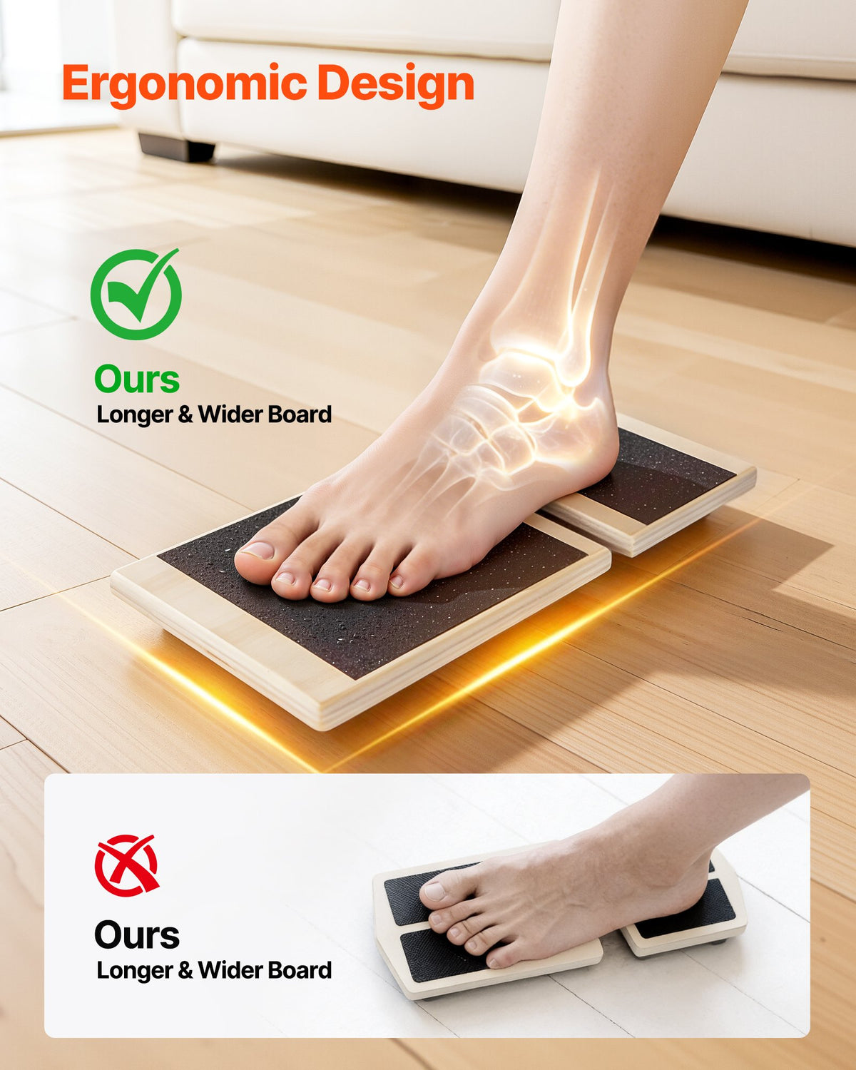 VEVOR Balance Board, Wobble Board Trainer for Adults Foot & Ankle Strengthening, Non-Slip Wood Premium Wooden Balance Training Equipment, Compact with Storage Bag, Ideal for Physical Therapy Exercises