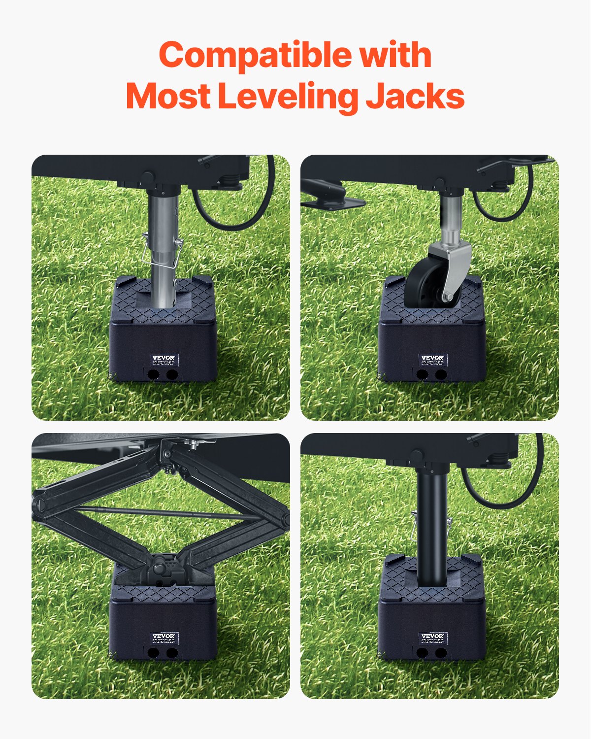 VEVOR Trailer Jack Block, 6" High Heavy Duty RV Leveling Block with 6000 lbs Capacity, RV Jack Stand, Motorcycle Stand, Stool, Camper Accessories for Travel Trailers, 5th Wheels Class A/C Motorhomes