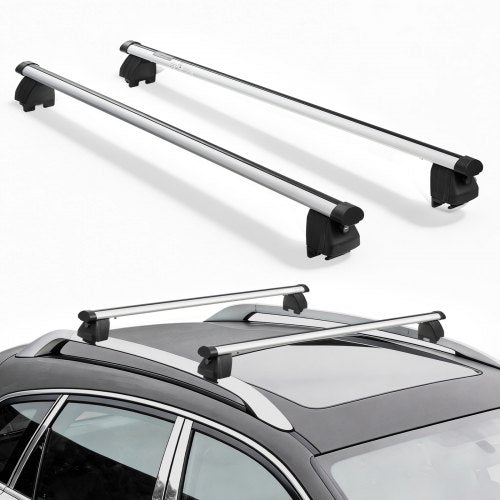 VEVOR Roof Rack Cross Bars, 90 kg Capacity, Universal Fit for Raised & Flush Roof Rails, 180-1085 mm Rail Spacing, Lockable Heavy Duty Aluminum Crossbar Rooftop Luggage Canoe Cargo Basket Carrier