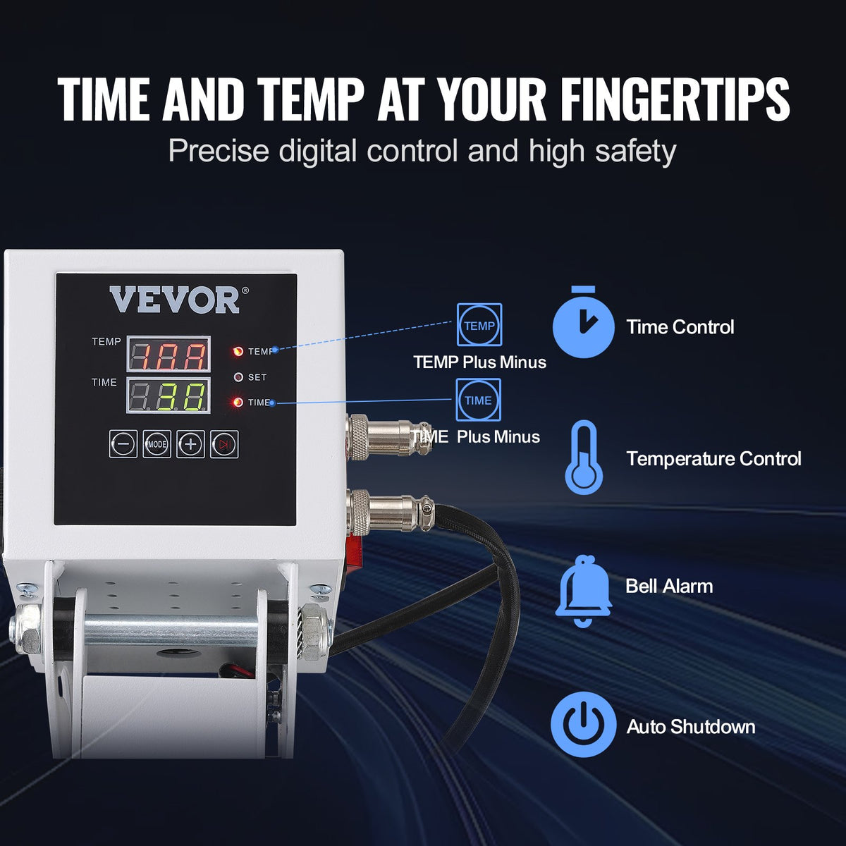 VEVOR Heat Press Machine 38 x 38 cm Heat Transfer Machine for T-Shirt White, for Heat Transfer Vinyl, Fast Heating High Pressure Heat Press, Power Digital Industrial Sublimation Printer, Easy to Use