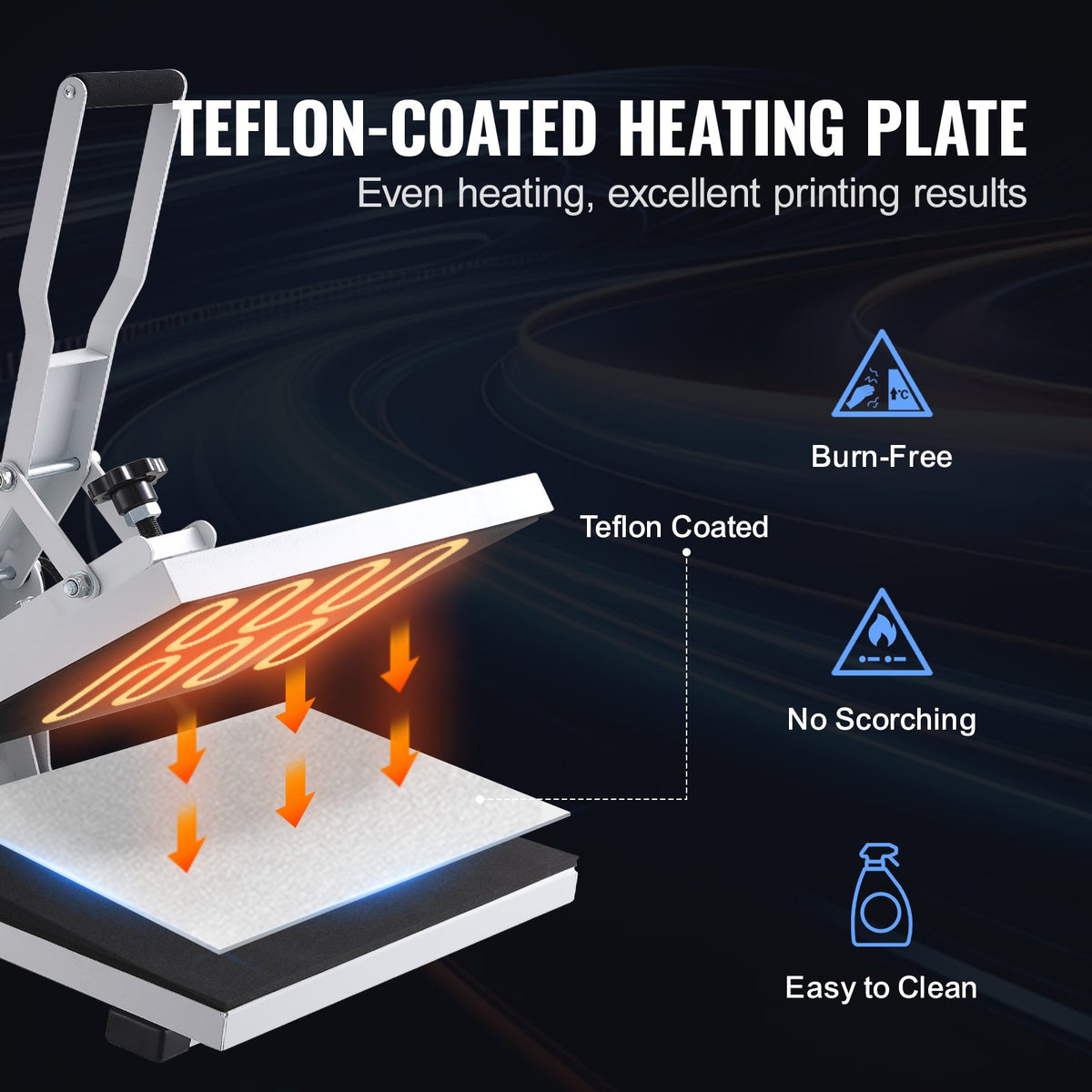 VEVOR Heat Press Machine 38 x 38 cm Heat Transfer Machine for T-Shirt White, for Heat Transfer Vinyl, Fast Heating High Pressure Heat Press, Power Digital Industrial Sublimation Printer, Easy to Use