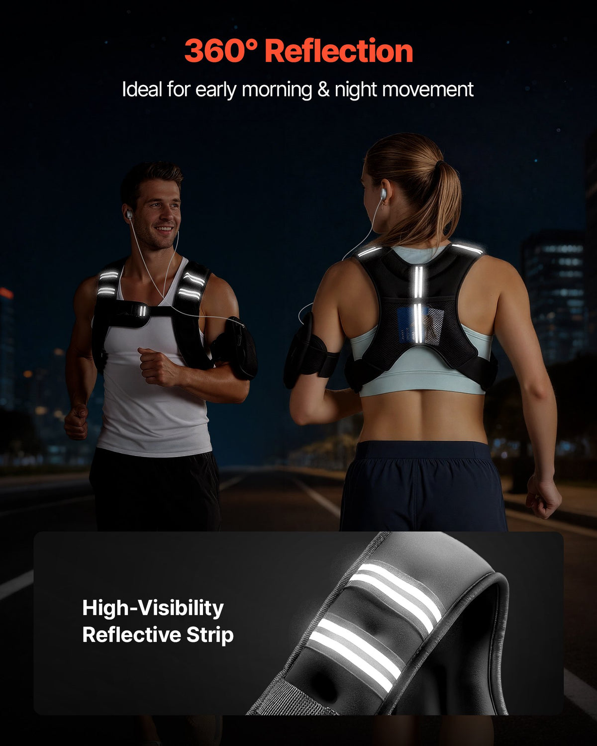 VEVOR Weighted Vest, 2.8 kg Body Weight Vest for Men Women, with Reflective Stripe, Adjustable Buckle, Workout Equipment for Strength Training, Running, Jogging, Fitness, Muscle Building, Weight Loss