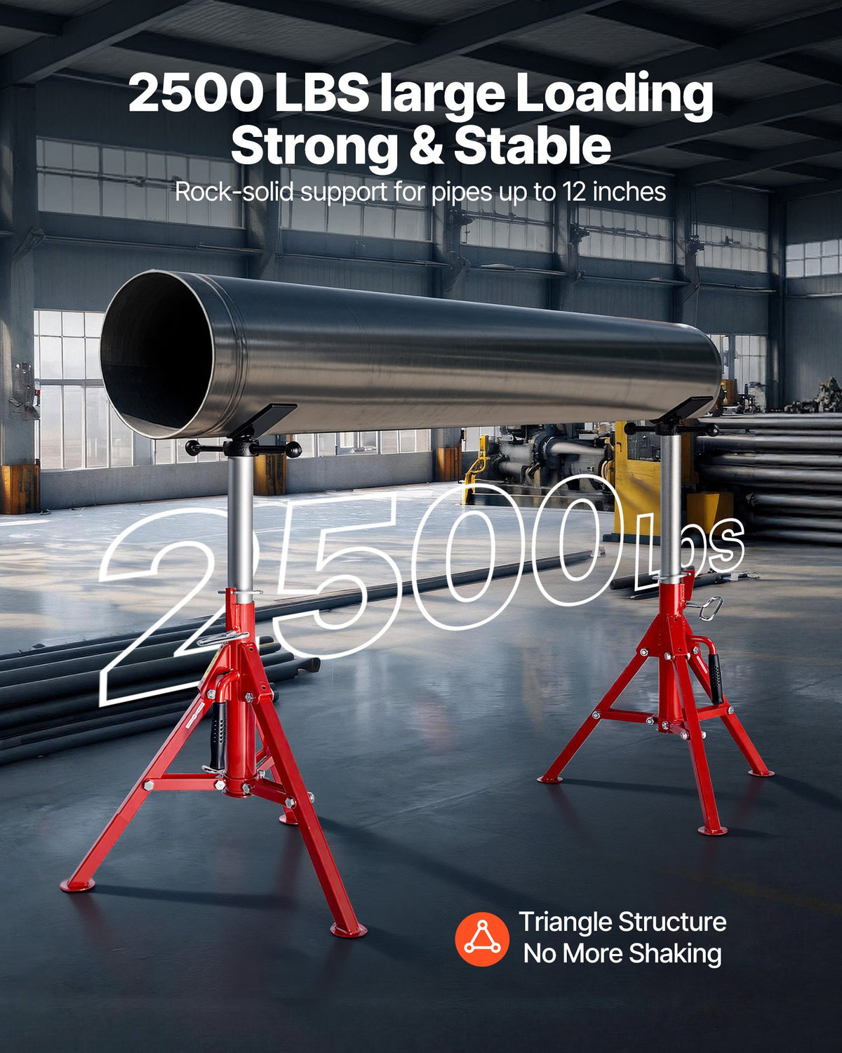 VEVOR V Head Pipe Stand 1/8"-12" Capacity