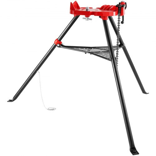 VEVOR Chain Vise with Tripod Stand | 3.2 to 152 mm Pipe Capacity | 600 kg Loading Capacity | Portable Stand with Folding Legs and Tool Tray | Ideal for Plumbing and Pipe Work