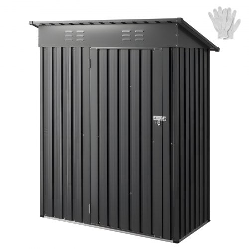 VEVOR 1533 x 876 x 1815 mm Metal Garden Shed, Storage Building with Lockable Door & 2 Louver Vents, Sloped Roof Metal Outdoor Storage Shed, Tool Sheds Outdoor Storage for Backyard, Garden, Patio