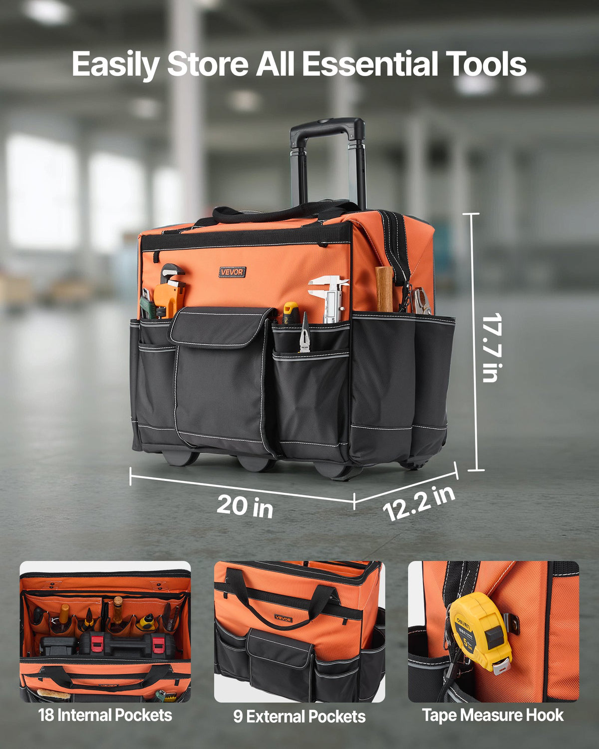VEVOR Rolling Tool Bag