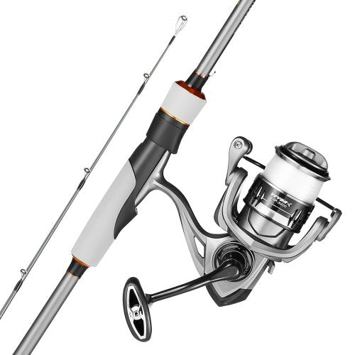 VEVOR Rod and Fishing Reel Combo, IM6 Carbon Fiber Spinning Rod and Reel Combo, Bass Fishing Pole with 2m Two-Piece Rods, 7+1 Ball Bearings, EVA Handle, Stainless Steel Guides with Ceramic Rings