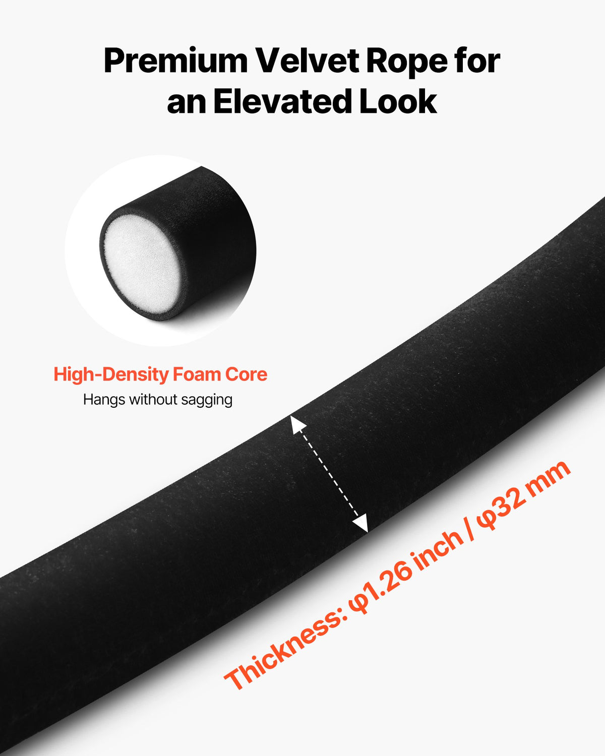 VEVOR 4 Pcs Black Velvet Stanchion Ropes, 1.5 m Crowd Control Stanchion Black Velvet Ropes with Gold Hooks, Post Queue Barrier Carpet Rope for Carpet Events Movie Theaters Grand Openings Hotels Party