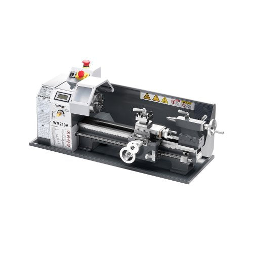 VEVOR Metal Lathe, 203 x 406 mm(8 x 16 in), 550W Benchtop Lathe Machine, 0-2500 RPM Variable Speed, with 0.0076 mm(0.0003 in) Spindle Accuracy Metal Gear, for Processing Precision Parts Imperial/Metric Thread Soft Metals Wood