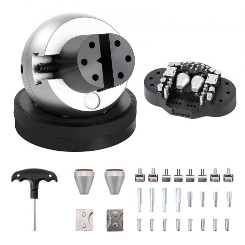 VEVOR Ball Vise, 5" Engraving Setting Tool, 360° Rotation Engraving Block Vise, 35 PCS Attachment Jewelry Engraving Block Tools Standard Block for Gemstone Inlay and Small-Scale Engraving