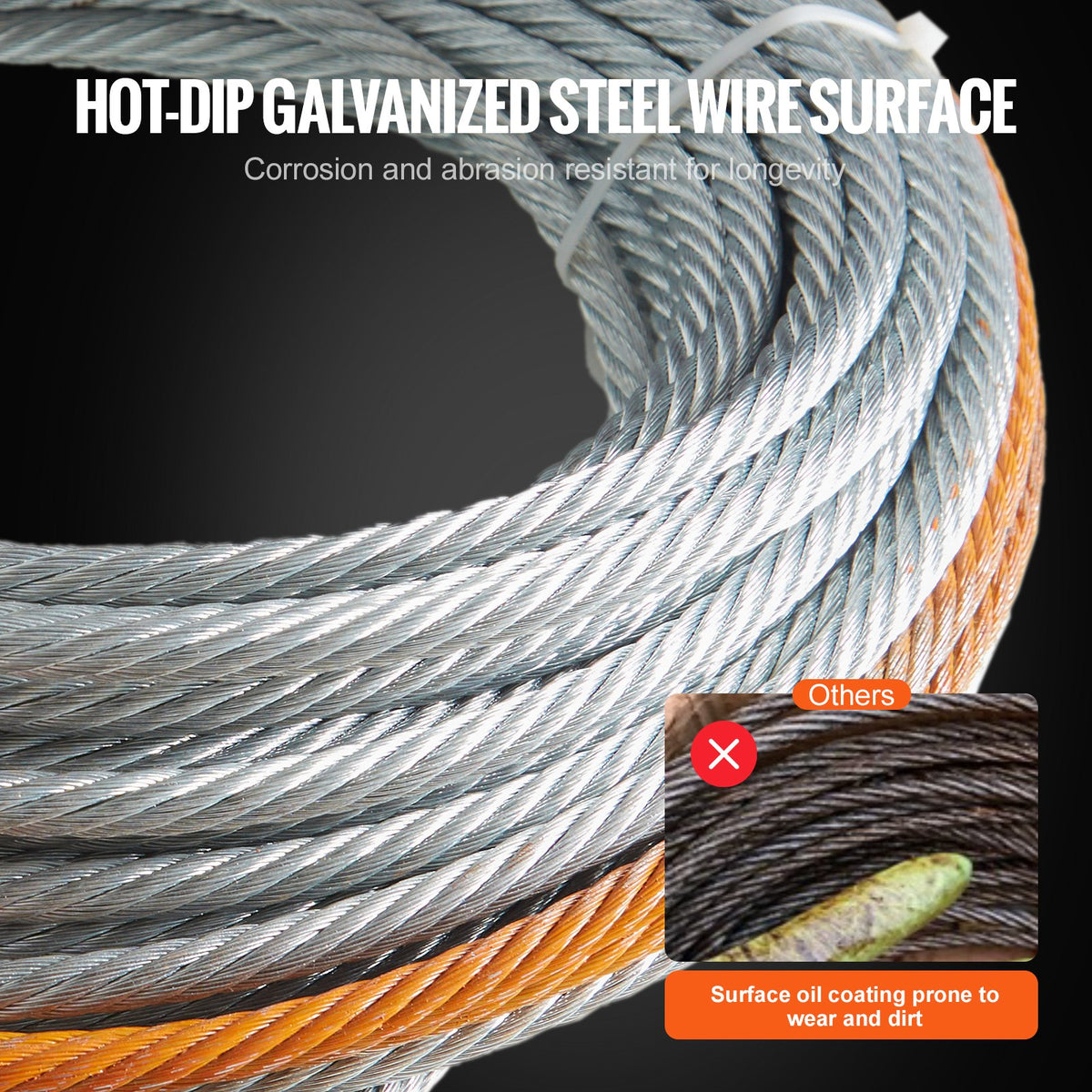 VEVOR Galvanized Steel Winch Cable