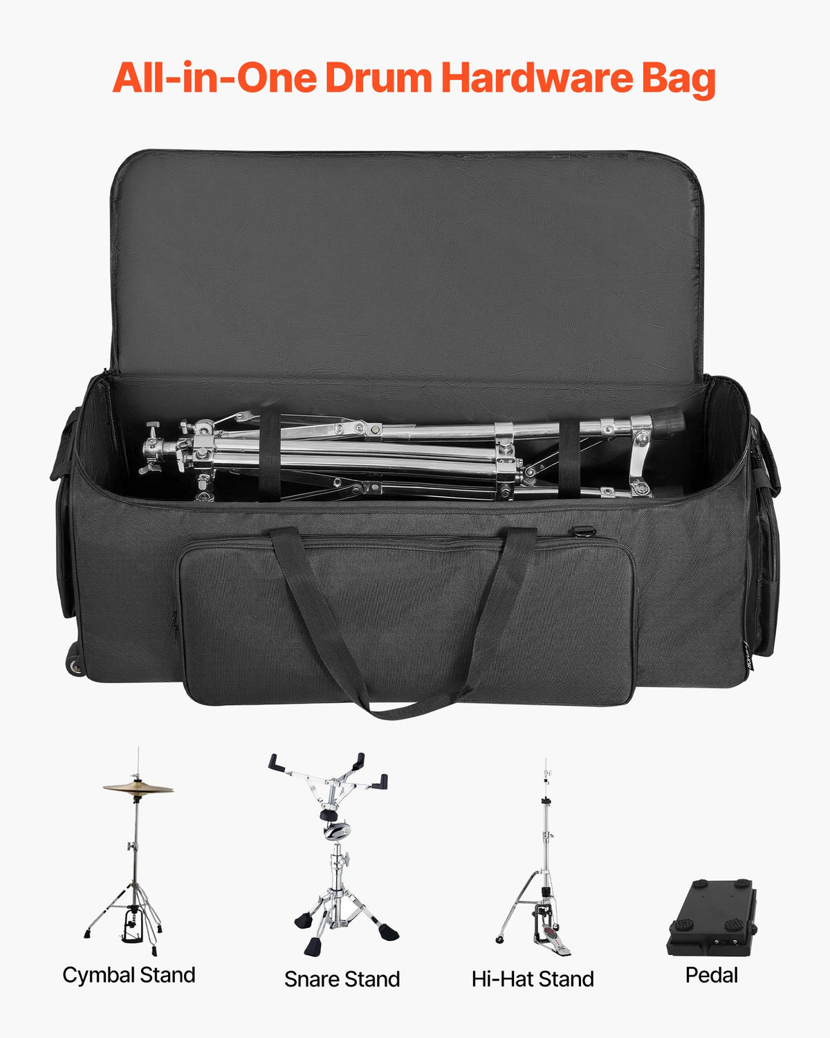 VEVOR Drum Hardware Bag with Wheels