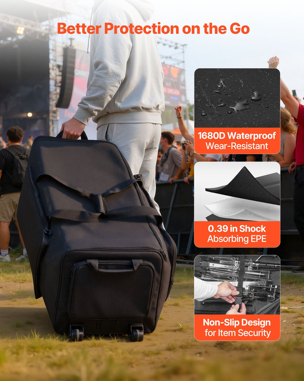 VEVOR Drum Hardware Bag with Wheels