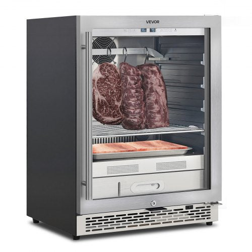 VEVOR 45 KG Dry Aging Fridge for Steaks, Dry Ager Refrigerator for Meat with Precise Temperature & Humidity Control, Freestanding & Under Counter Beef Aging Machine for Home Kitchen Restaurant Hotel