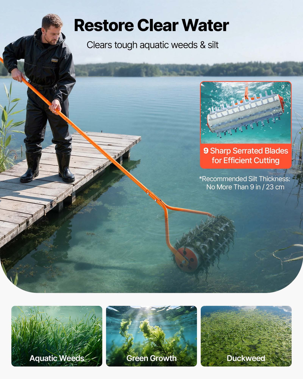 VEVOR Lake Weed Roller