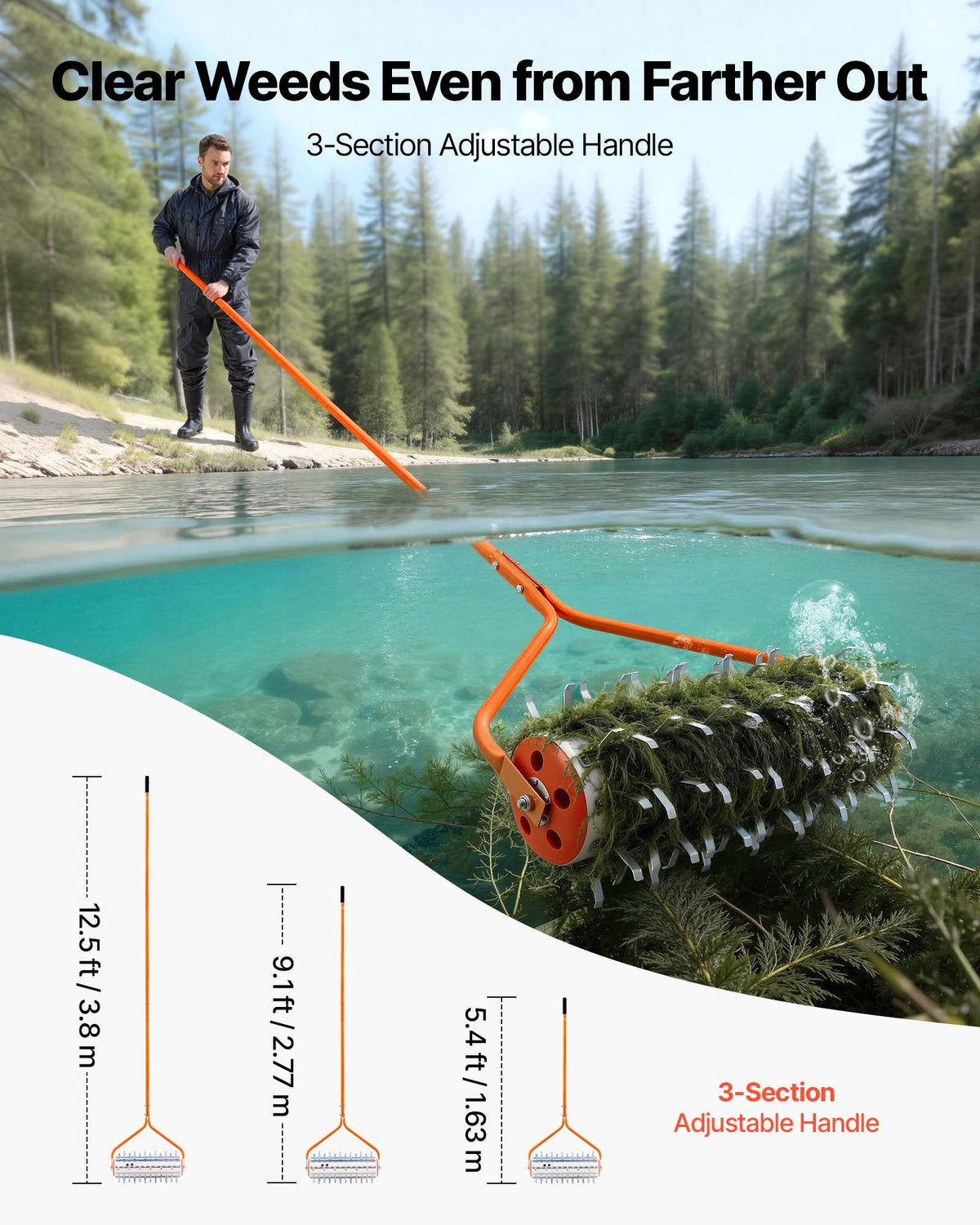 VEVOR Lake Weed Roller