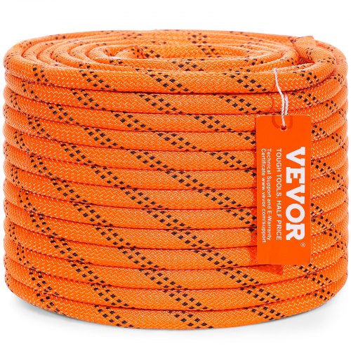 VEVOR Arborist Tree Climbing Rope Double Braid Polyester 0.95 cm (3/8") x 36.6 m (120') 48-Strand