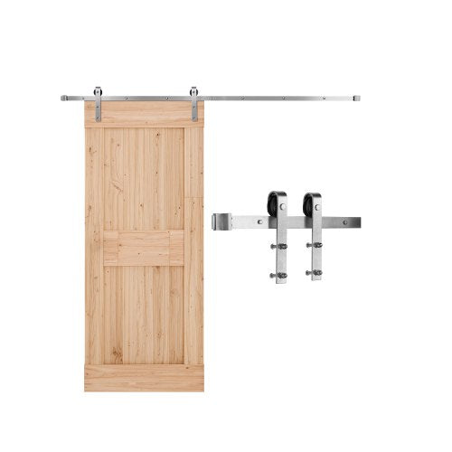VEVOR 8FT Sliding Barn Door Hardware Kit, 330 LBS Weight Capacity, Compatible with 42 to 48 Inches Width & 1-3/8 to 1-3/4 Inches Thickness Single Sliding Barn Door, Durable Track & J-shape Roller