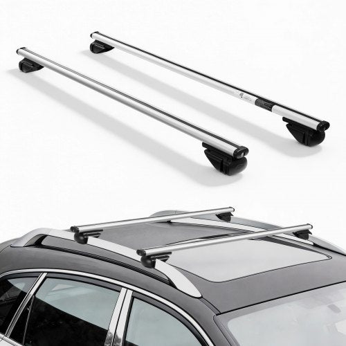 VEVOR Roof Rack Cross Bars, 75 kg Capacity, Universal Fit for Raised Roof Rails, 210-1210 mm Rail Spacing, Lockable Heavy Duty Aluminum Crossbar Racks Rail Rooftop Luggage Canoe Cargo Basket Carrier