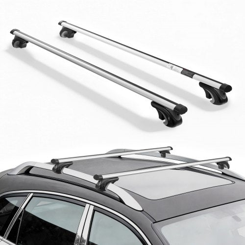VEVOR Roof Rack Cross Bars, 90 kg Capacity, Universal Fit for Raised Roof Rails, 190-1230 mm Rail Spacing, Lockable Heavy Duty Aluminum Crossbar Racks Rail Rooftop Luggage Canoe Cargo Basket Carrier