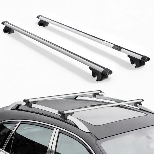 VEVOR Roof Rack Cross Bars, 100 kg Capacity, Universal Fit for Raised Roof Rails, 220-1060 mm Rail Spacing, Lockable Heavy Duty Aluminum Crossbar Racks Rail Rooftop Luggage Canoe Cargo Basket Carrier