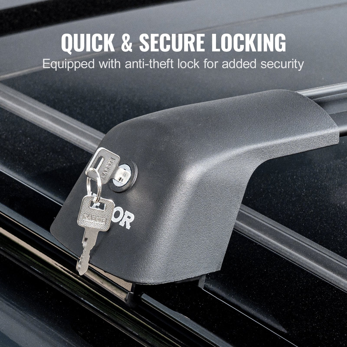 VEVOR Universal Roof Rack Crossbar Max 122.9 cm Fits Grooved Side Rails without Gap