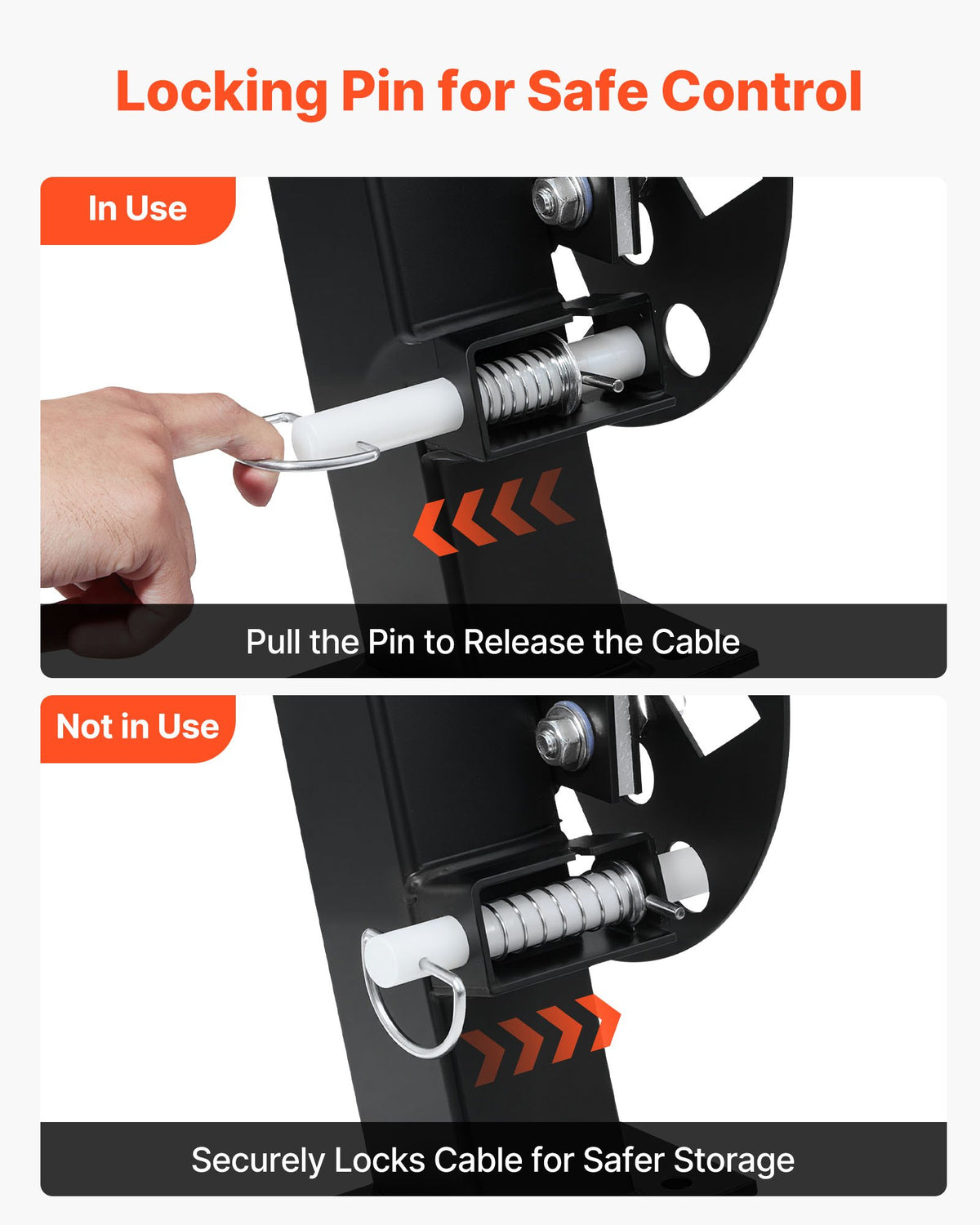 VEVOR Heavy Duty Double Welding Cable Reel, Welding Cable Lead Reels for 45.7m (50 mm²) & 38m (70 mm²) Cable, Powder-Coated Steel Reel with Locking Pin for Service Trucks, Fleet Maintenance, Jobsites