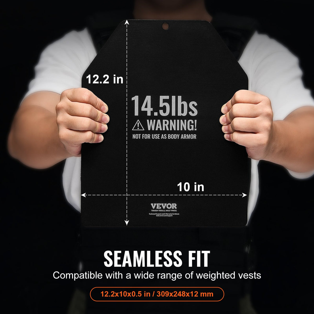 VEVOR Weight Vest Plates, 6.6 KG Pairs, Premium Steel Weighted plates, Contoured Ergonomic Fit – WODs, Additional Weight for Weight Vests, for Strength Training, Running, Fitness, Heavy Workouts