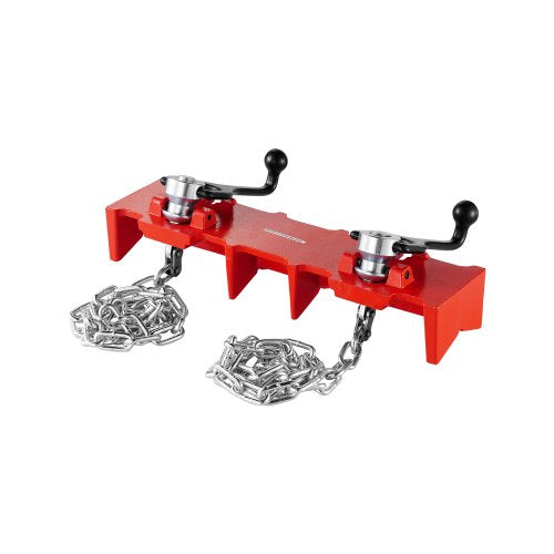 VEVOR Pipe Welding Vise, 1/2 to 8-inch Pipe Welding Clamp with Dual Chains & Crank Handles, Heavy-Duty Cast Iron Vise for a Variety of Pipes