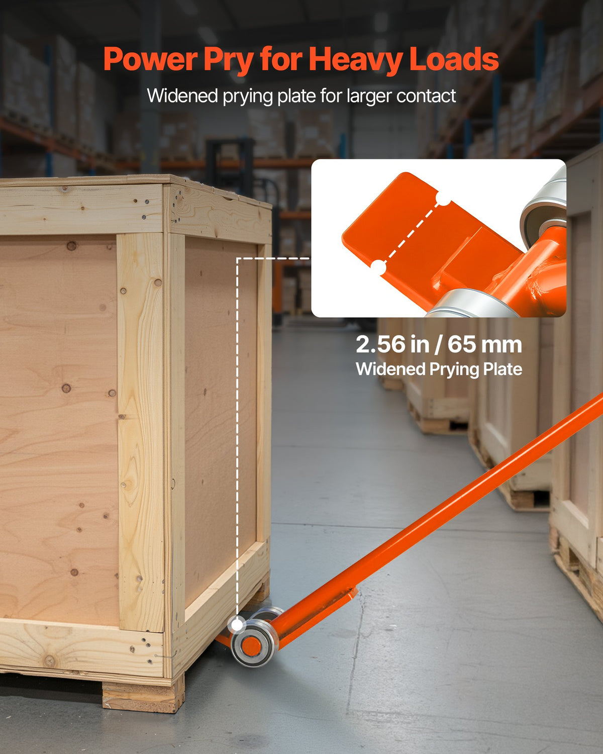 VEVOR Prylever Bar, 2994 kg Weight Capacity, 1.4 m Carbon Steel Handle Lever Dolly, Pry Lever Bar with Wheels for Large Pallets, Heavy Items, Concrete Blocks, Heavy Duty Equipment Handling