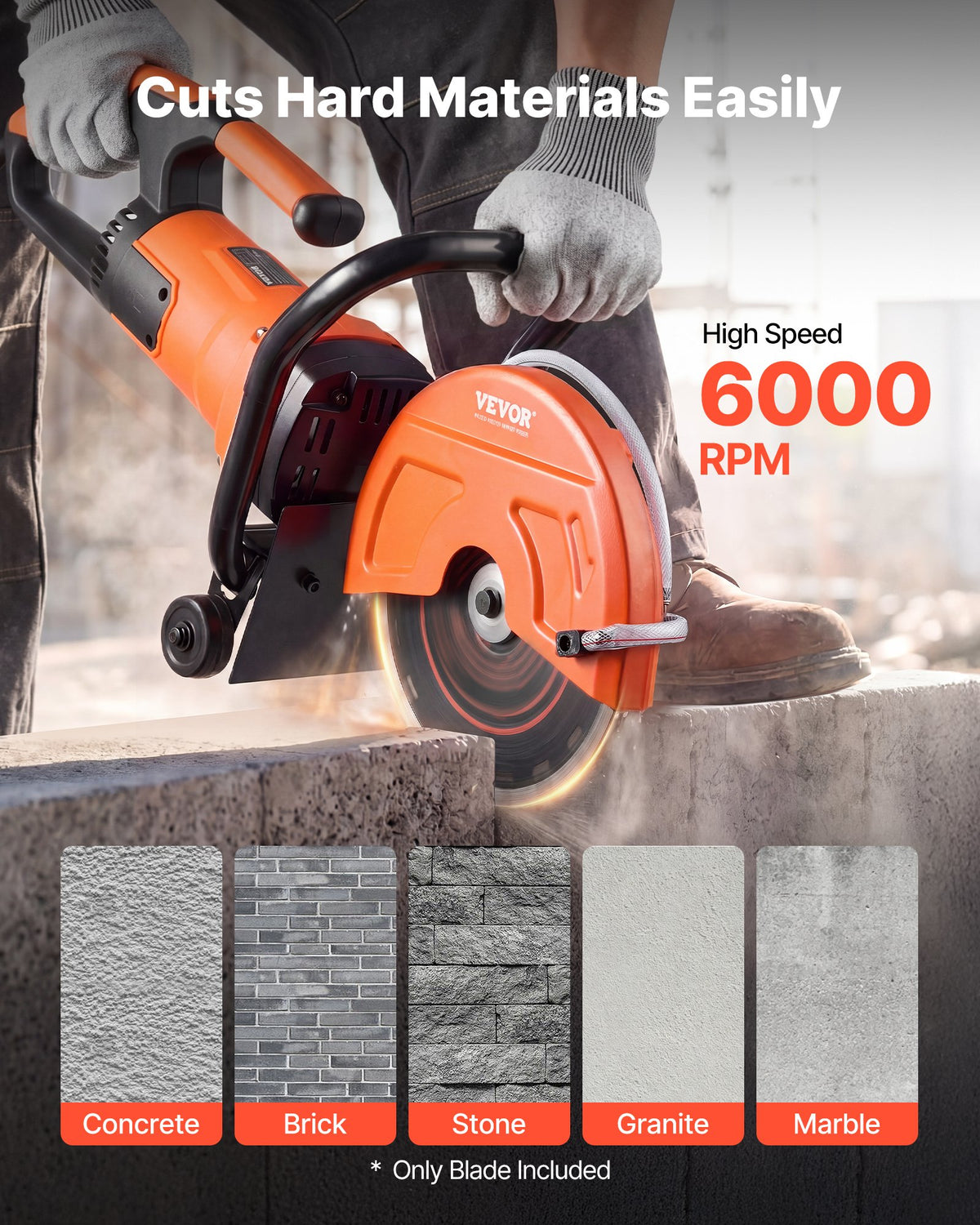 VEVOR Diamond Blades 306 mm, 3-Pack Concrete Saw Blade Set, 25.4 mm Arbor, High-Hardness Diamond Segments, 65Mn Steel Core, Dry Wet Cutting, Clean Edges for Concrete, Masonry, Brick, Stone, Granite