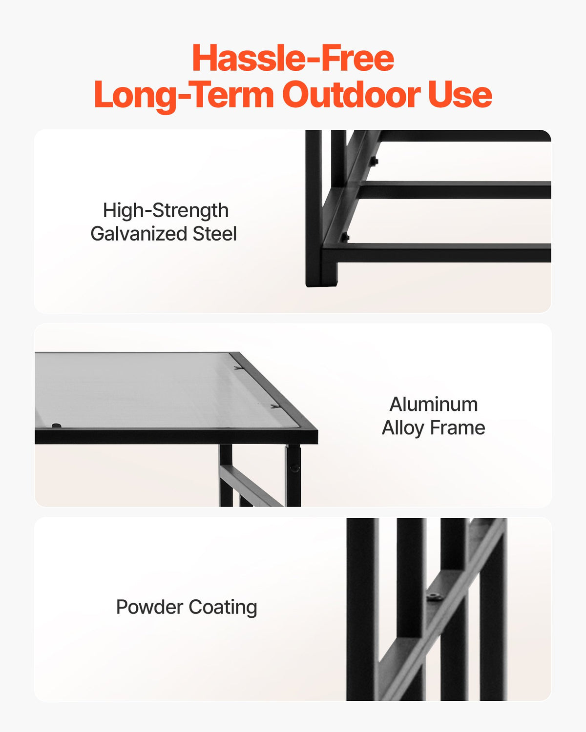VEVOR Firewood Rack with Sloped Roof, 1.85m Outdoor Firewood Holder, 1/4 Cord Log Storage Shed, 299kg Max Weight Capacity, Powder-Coated Metal Wood Storage Rack for Fireplace Deck Backyard Garden