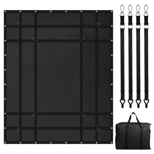 VEVOR Cargo Net, 72 in x 57 in, Heavy Duty Truck Cargo Net for Truck Bed, 4 Adjustable Straps with Carabiners and Rubber Coated Hooks, Durable, Suitable for Pickup, Jeep, Truck, SUV, Boat (Black)