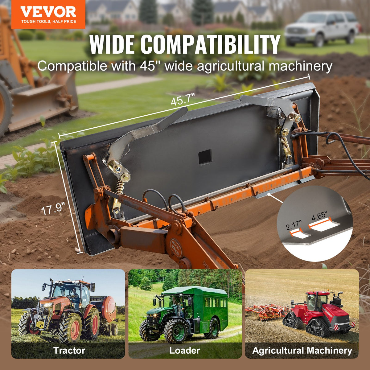 VEVOR 1/4" Skid Steer Attachment Plate