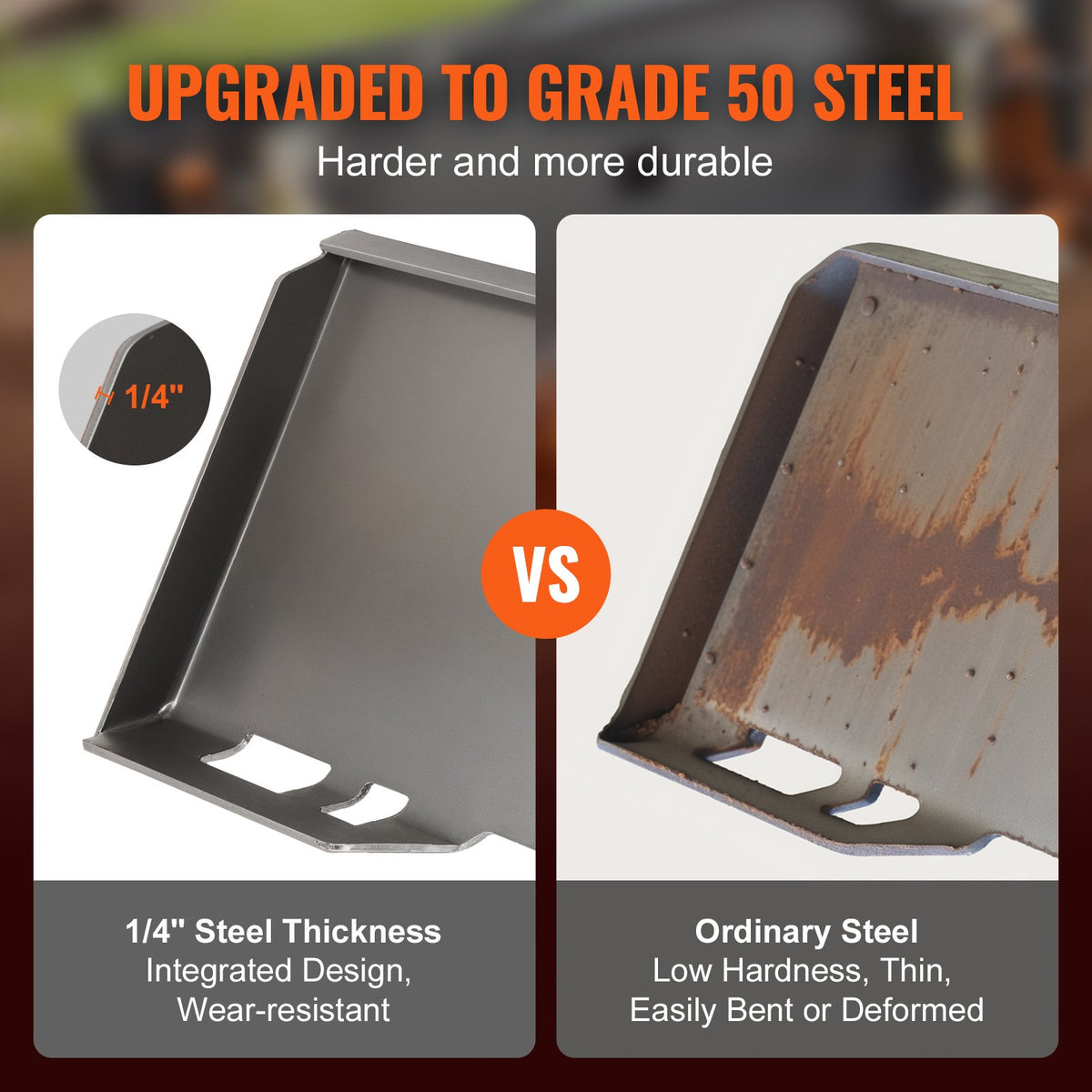 VEVOR 1/4" Skid Steer Attachment Plate
