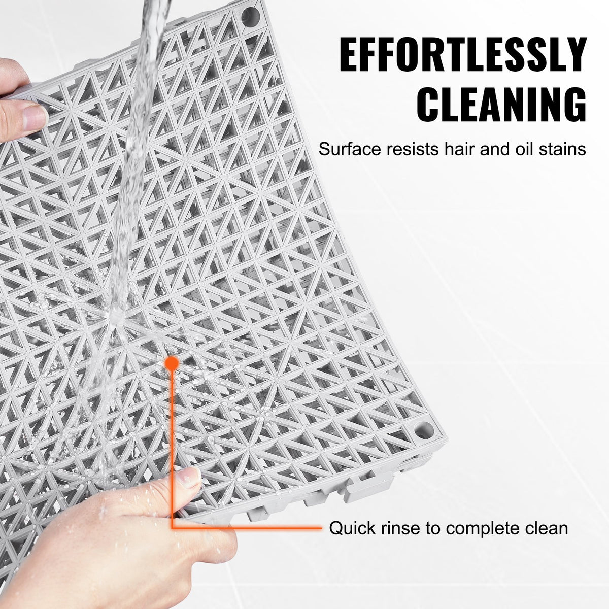 VEVOR Interlocking Drainage Floor Mat 30.5 x 30.5 cm PVC Non-Slip Floor Tiles 12 Pack