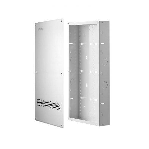 VEVOR Structured Media Enclosure 28-Inch In-Wall Box with Screw-On Cover, Cable Management Network Box, Cold-Rolled Steel, Recessed Electrical Wiring Cabinet, with Knockouts, Flush or Surface Mount